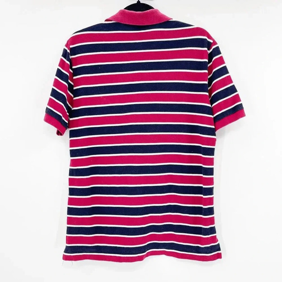 Lacoste Striped Polo Shirt Mens Size 4/L Red Short Sleeve Pullover 100%‎ Cotton - Picture 3 of 5